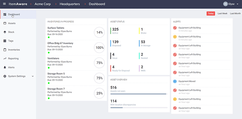 dashboard operation example